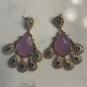 Kendra Scott purple & gold dangle earrings Vintage/ Rare